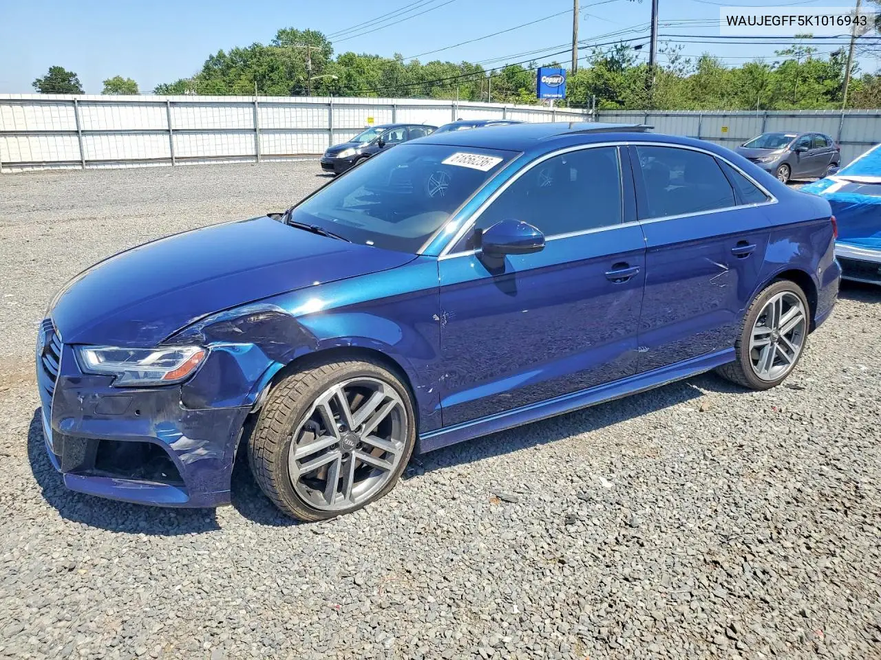 2019 Audi A3 Premium Plus VIN: WAUJEGFF5K1016943 Lot: 61856236