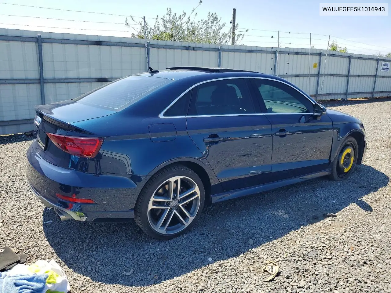 2019 Audi A3 Premium Plus VIN: WAUJEGFF5K1016943 Lot: 61856236