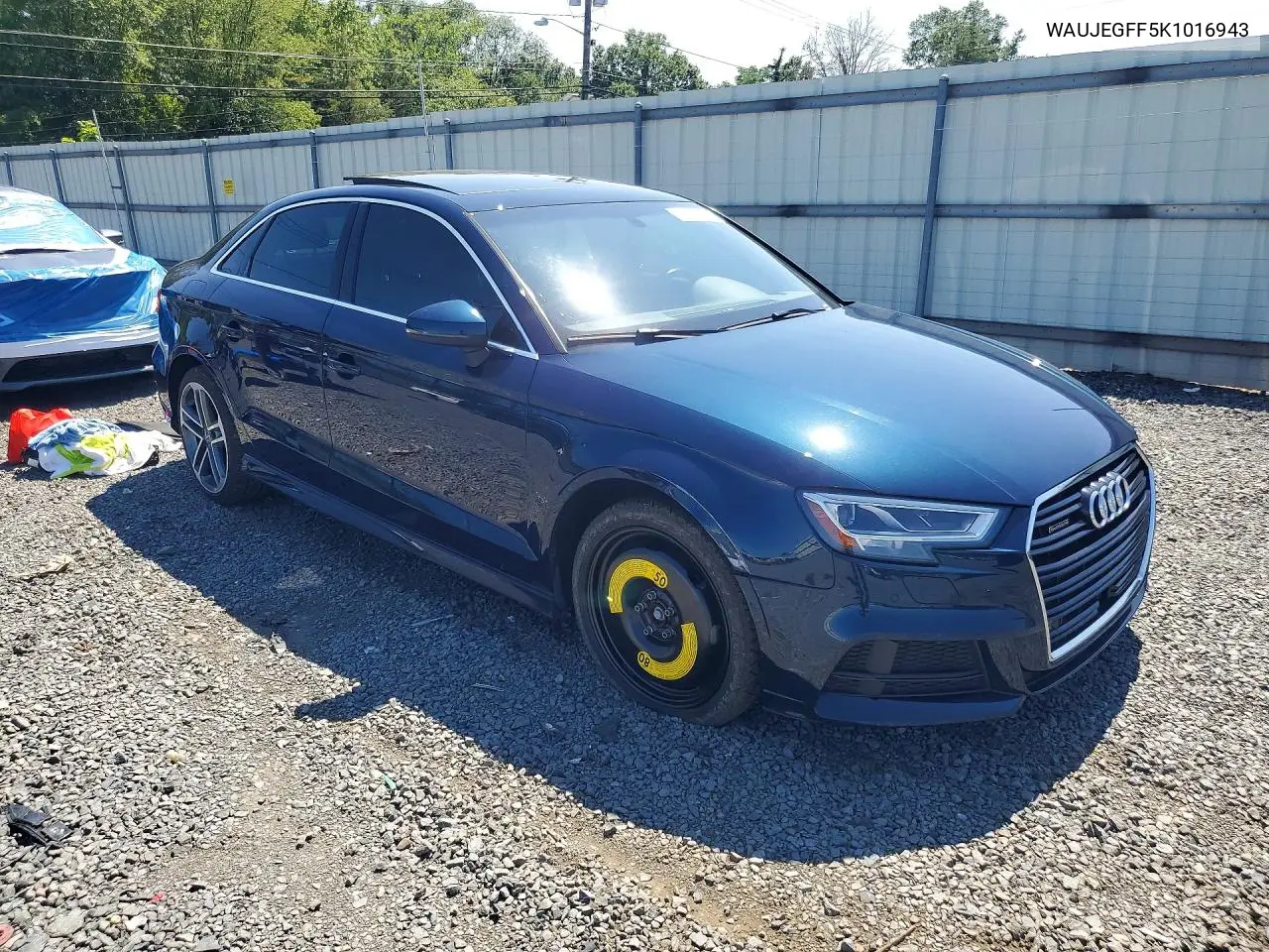 2019 Audi A3 Premium Plus VIN: WAUJEGFF5K1016943 Lot: 61856236