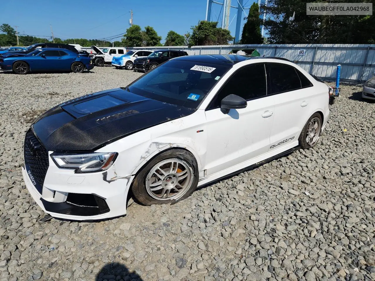 2020 Audi A3 S-Line Premium VIN: WAUBEGFF0LA042968 Lot: 61990516