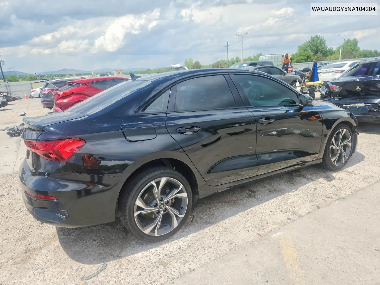 2022 Audi A3 Premium VIN: WAUAUDGY5NA104204 Lot: 55714166