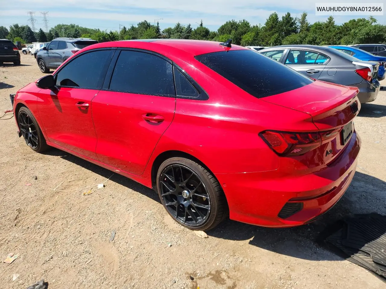 2022 Audi A3 Premium Plus VIN: WAUHUDGY8NA012566 Lot: 85612105