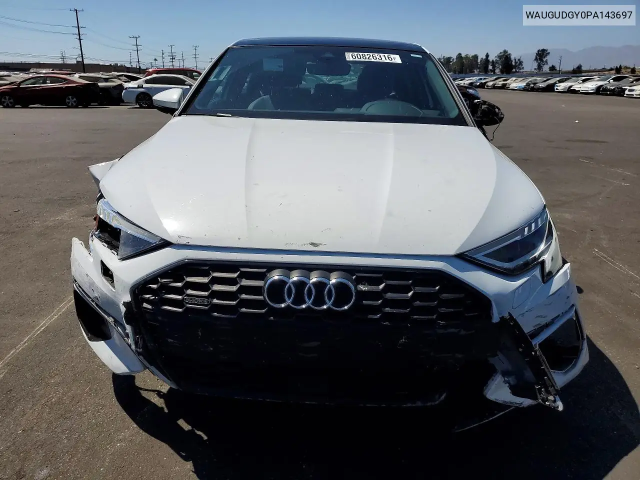 2023 Audi A3 Premium VIN: WAUGUDGY0PA143697 Lot: 60826316