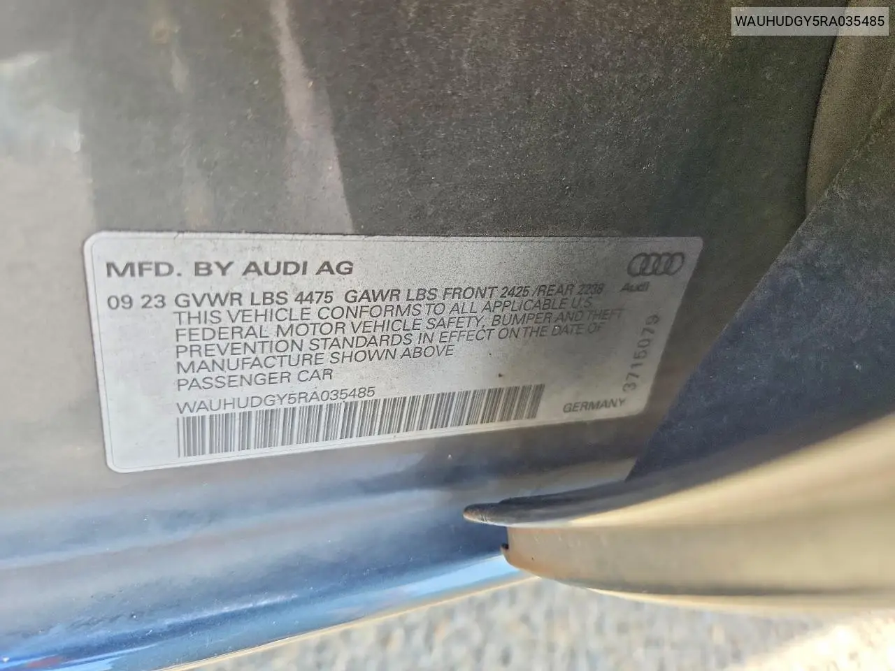 2024 Audi A3 Premium Plus VIN: WAUHUDGY5RA035485 Lot: 58514676