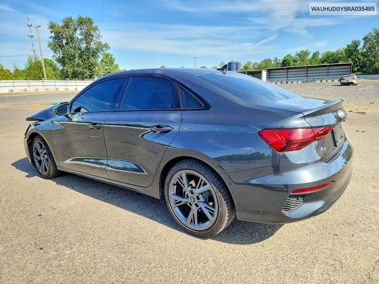2024 Audi A3 Premium Plus VIN: WAUHUDGY5RA035485 Lot: 58514676