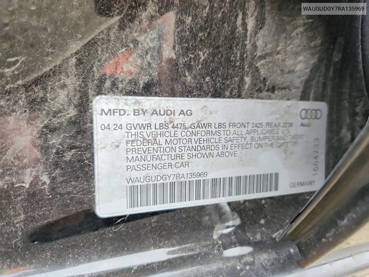 2024 Audi A3 Premium VIN: WAUGUDGY7RA135969 Lot: 61729446