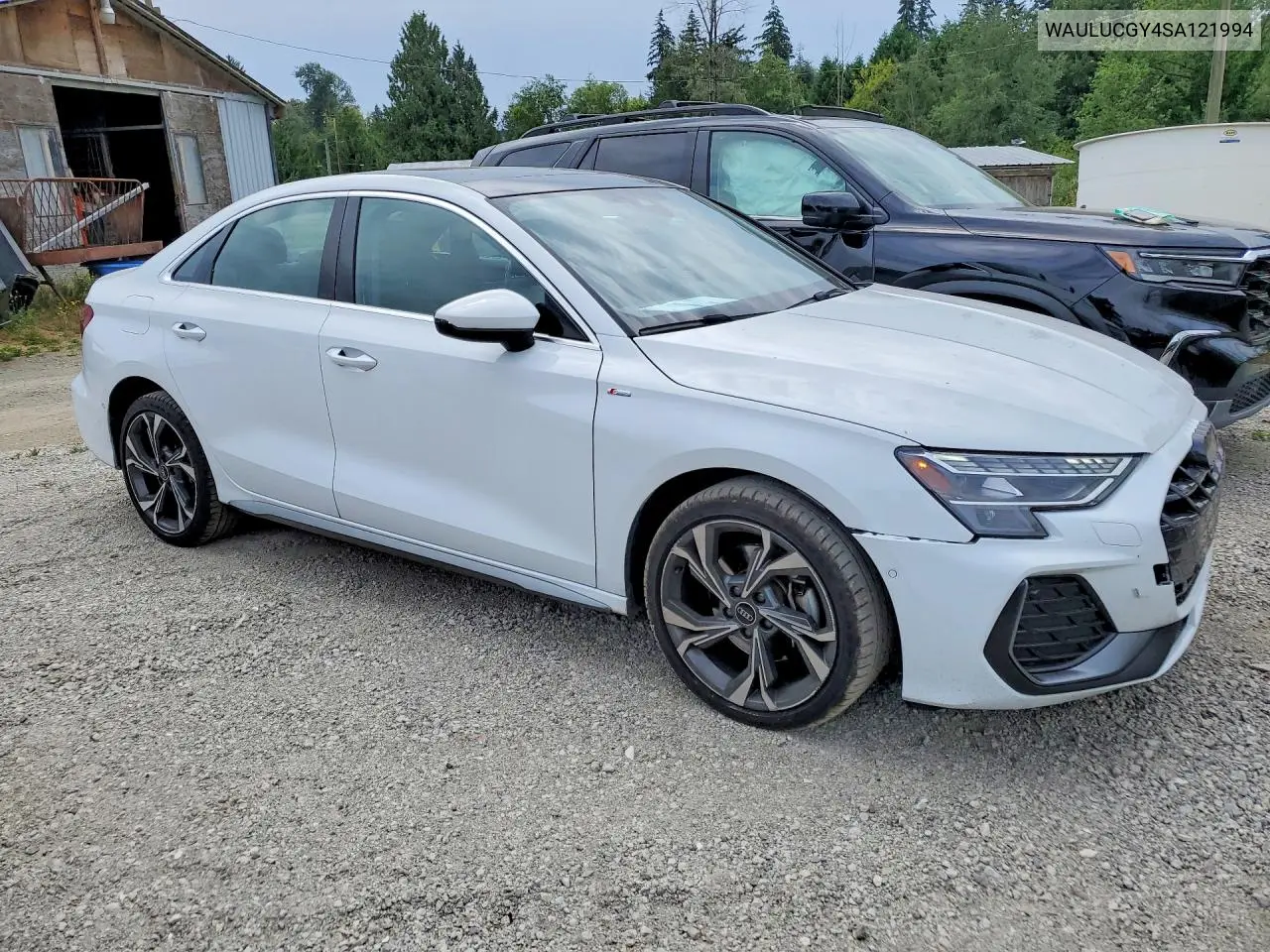 2025 Audi A3 Progressiv VIN: WAULUCGY4SA121994 Lot: 60108266