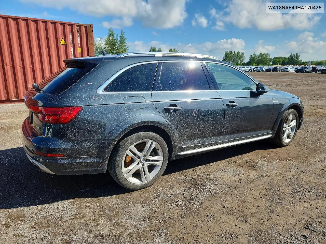 2017 Audi A4 Allroad Premium Plus VIN: WA18NAF49HA170426 Lot: 57852116