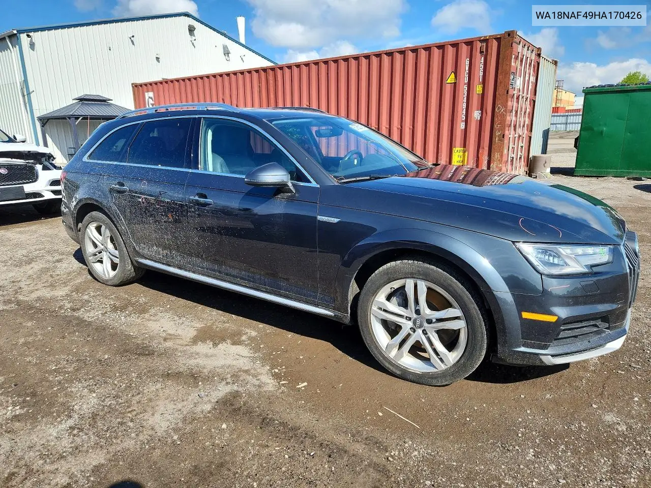 2017 Audi A4 Allroad Premium Plus VIN: WA18NAF49HA170426 Lot: 57852116