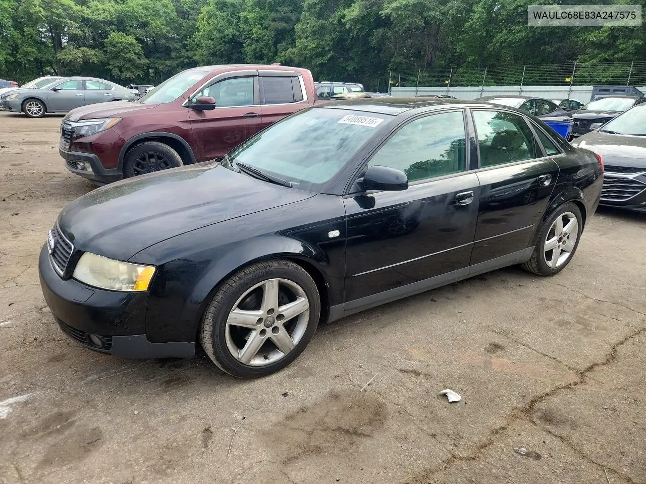 2003 Audi A4 1.8T Quattro VIN: WAULC68E83A247575 Lot: 54088516