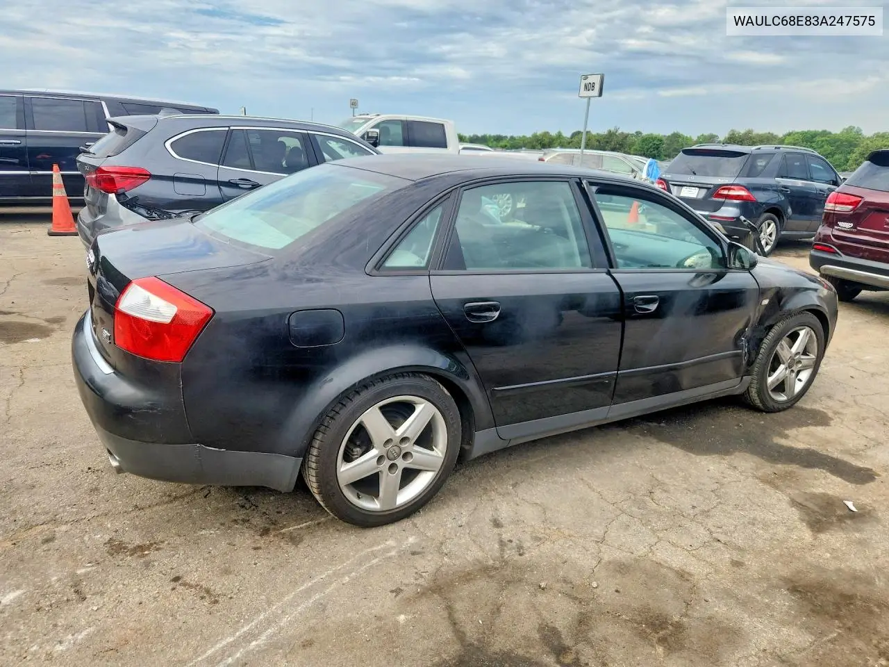2003 Audi A4 1.8T Quattro VIN: WAULC68E83A247575 Lot: 54088516