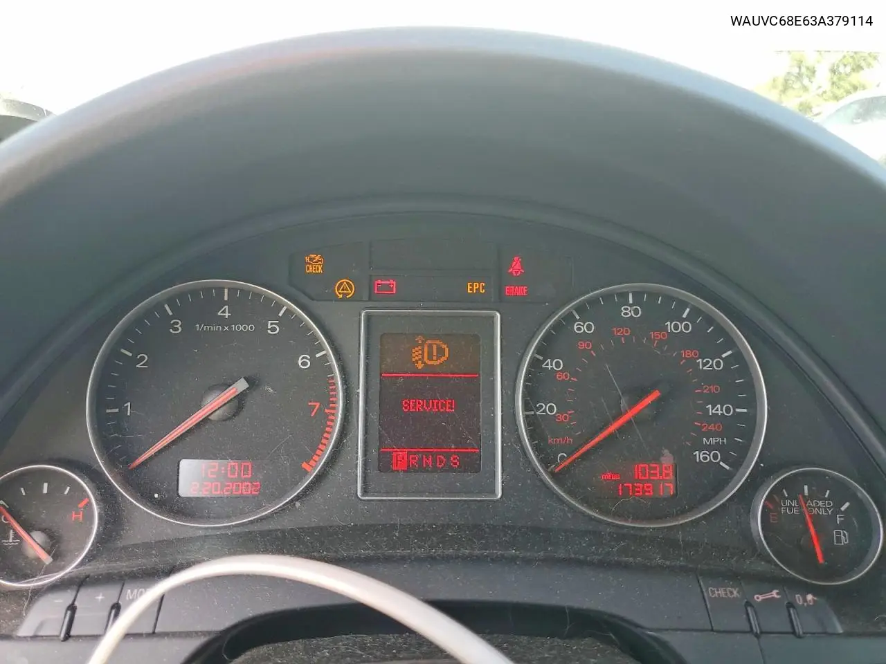 2003 Audi A4 1.8T Avant Quattro VIN: WAUVC68E63A379114 Lot: 54711696
