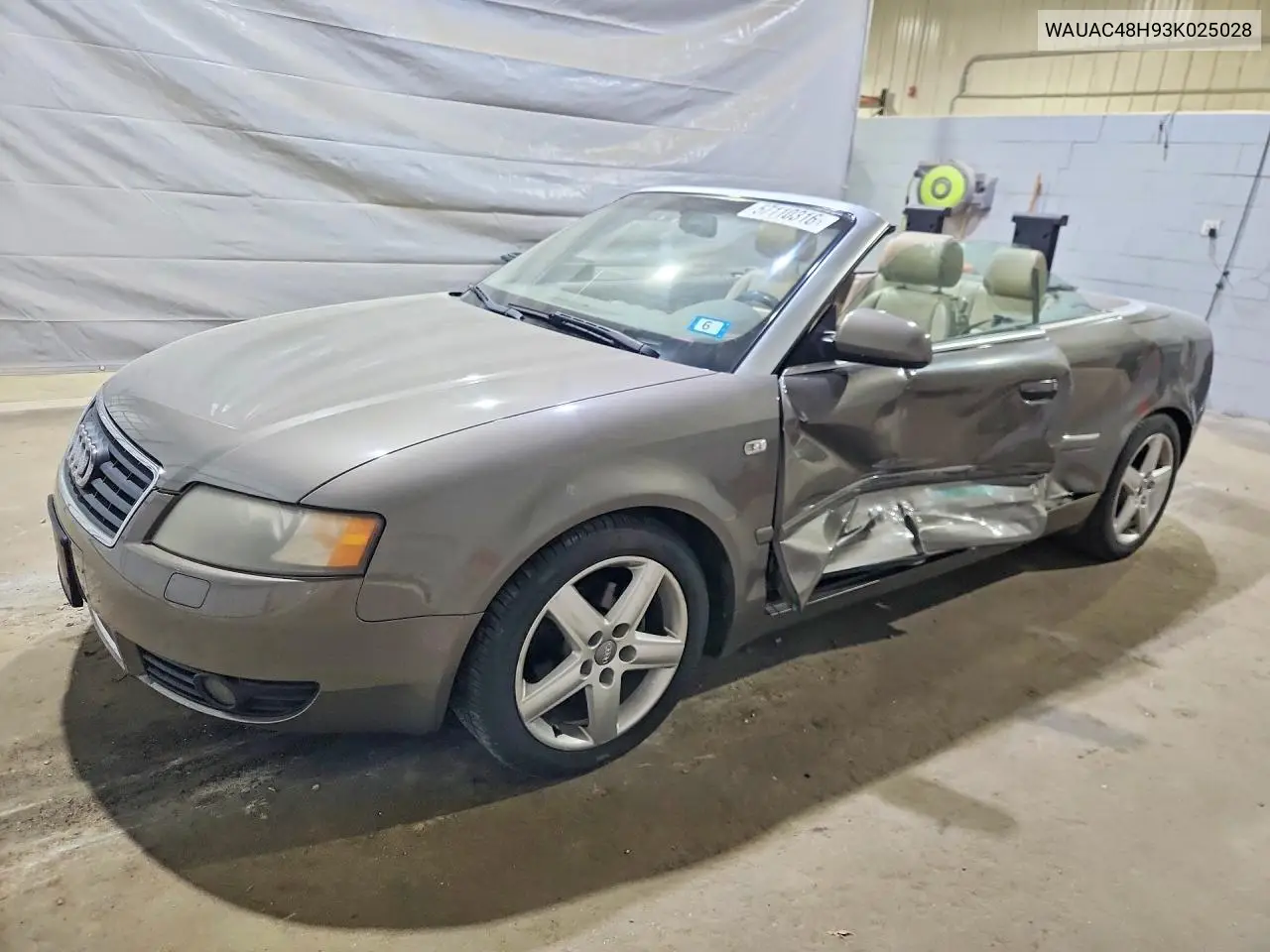 2003 Audi A4 1.8 Cabriolet VIN: WAUAC48H93K025028 Lot: 57110316