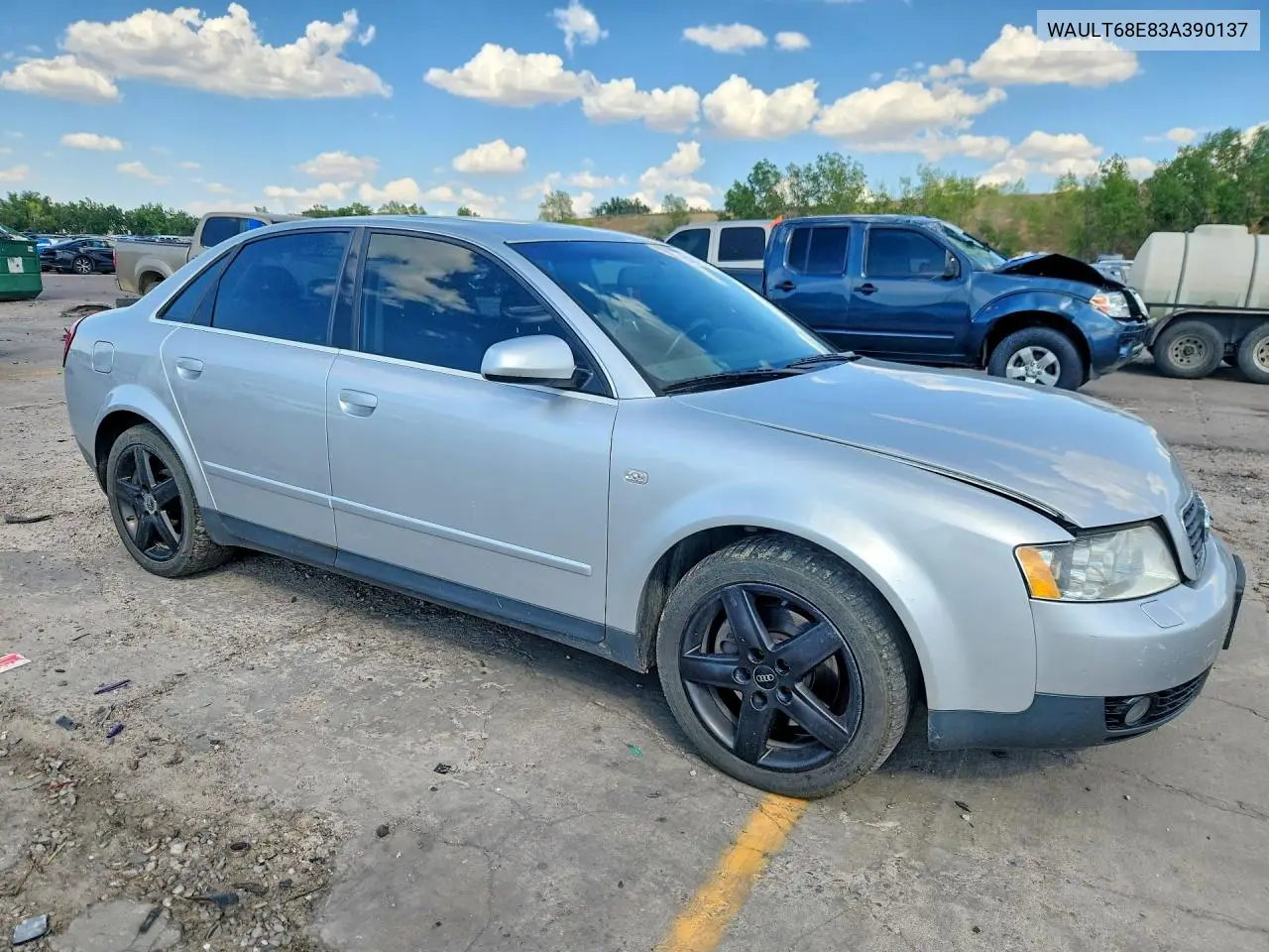 2003 Audi A4 3.0 Quattro VIN: WAULT68E83A390137 Lot: 61617136