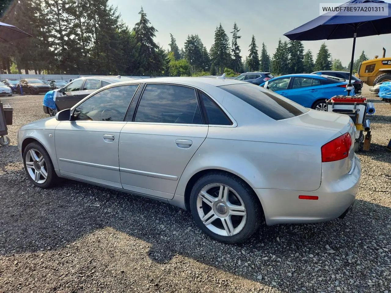 2007 Audi A4 2.0T Quattro VIN: WAUDF78E97A201311 Lot: 60829346