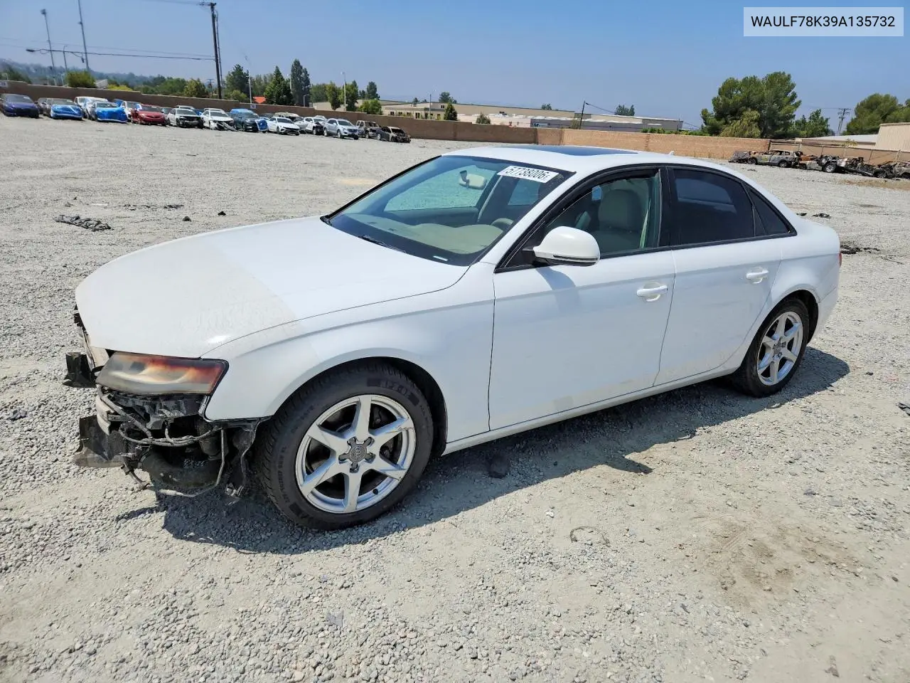 2009 Audi A4 2.0T Quattro VIN: WAULF78K39A135732 Lot: 57738006