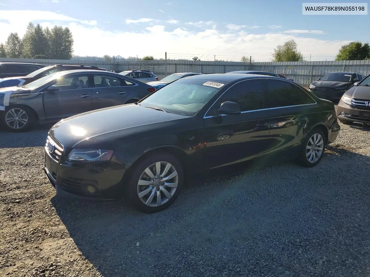 2009 Audi A4 Premium Plus VIN: WAUSF78K89N055198 Lot: 61091046