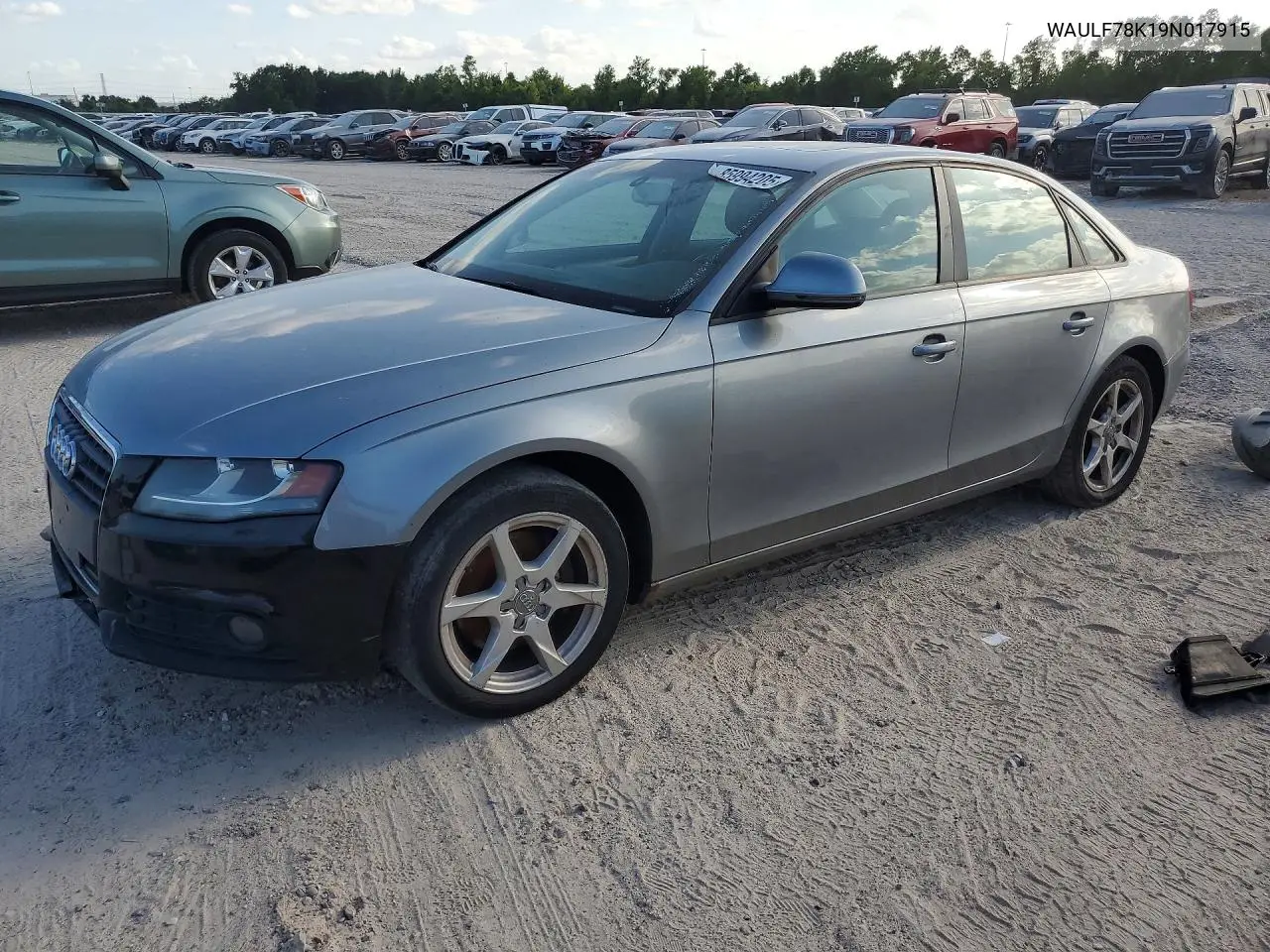 2009 Audi A4 2.0T Quattro VIN: WAULF78K19N017915 Lot: 85994205