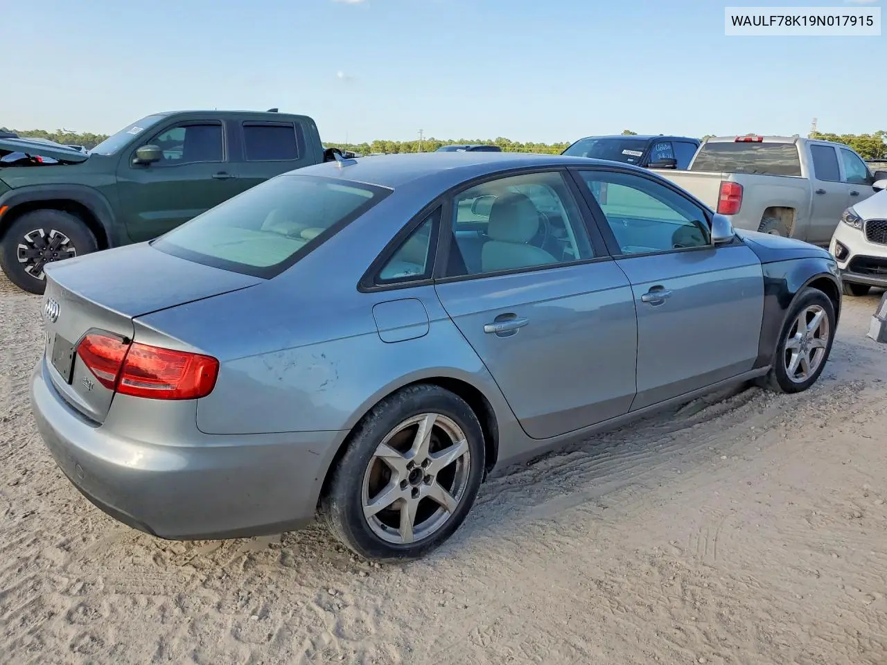 2009 Audi A4 2.0T Quattro VIN: WAULF78K19N017915 Lot: 85994205