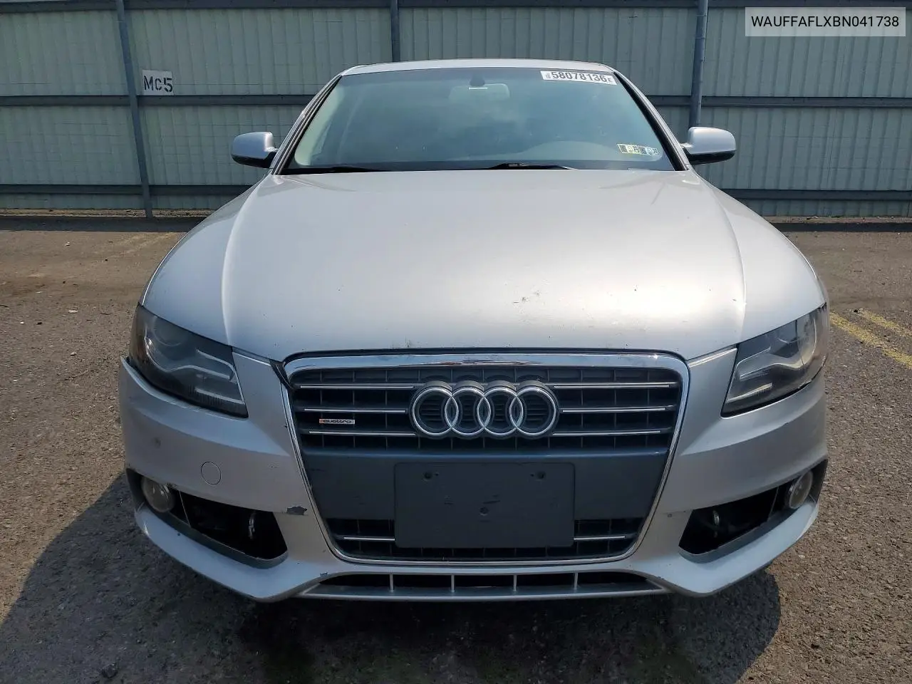 2011 Audi A4 Premium Plus VIN: WAUFFAFLXBN041738 Lot: 58078136