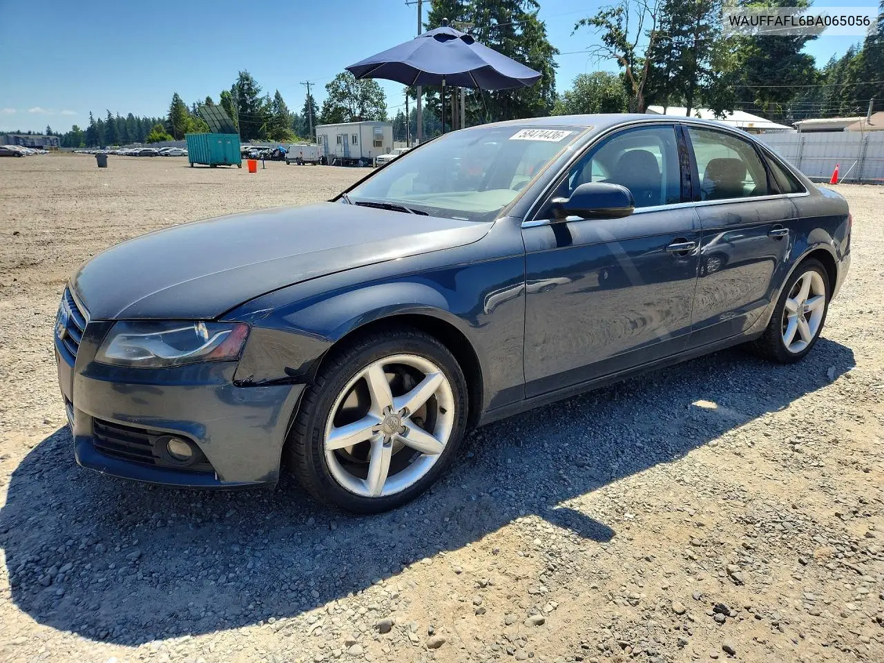 2011 Audi A4 Premium Plus VIN: WAUFFAFL6BA065056 Lot: 58474436