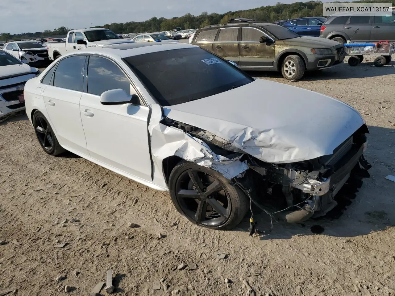 WAUFFAFLXCA113157 2012 Audi A4 Premium Plus