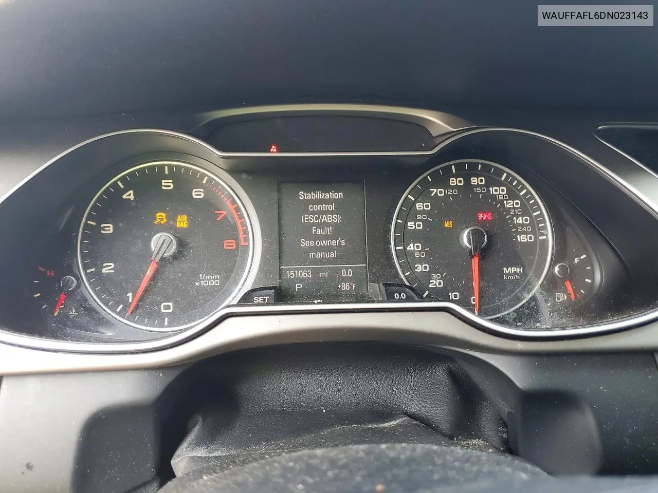 2013 Audi A4 Premium Plus VIN: WAUFFAFL6DN023143 Lot: 61524136