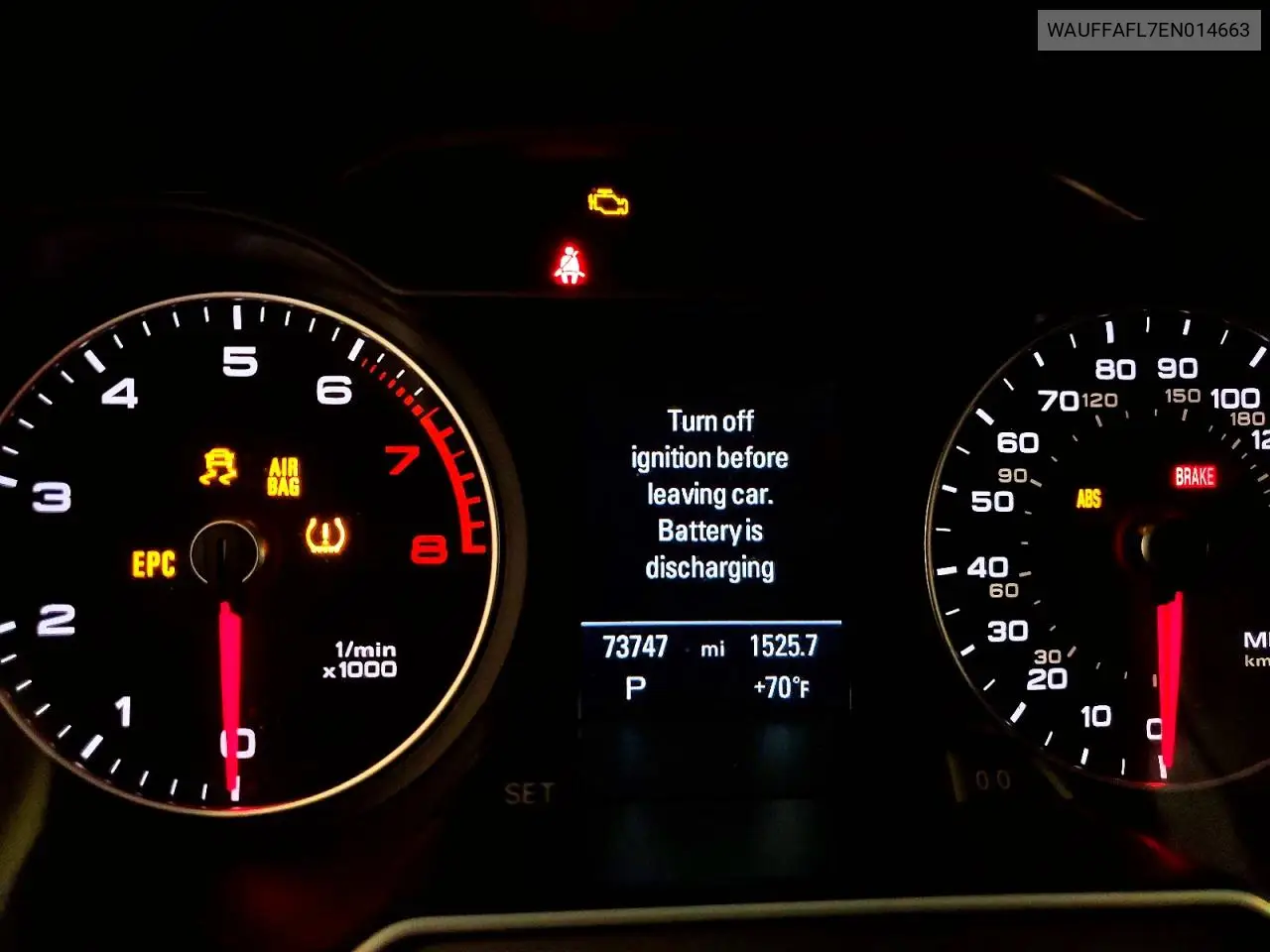 2014 Audi A4 Premium Plus VIN: WAUFFAFL7EN014663 Lot: 58079386