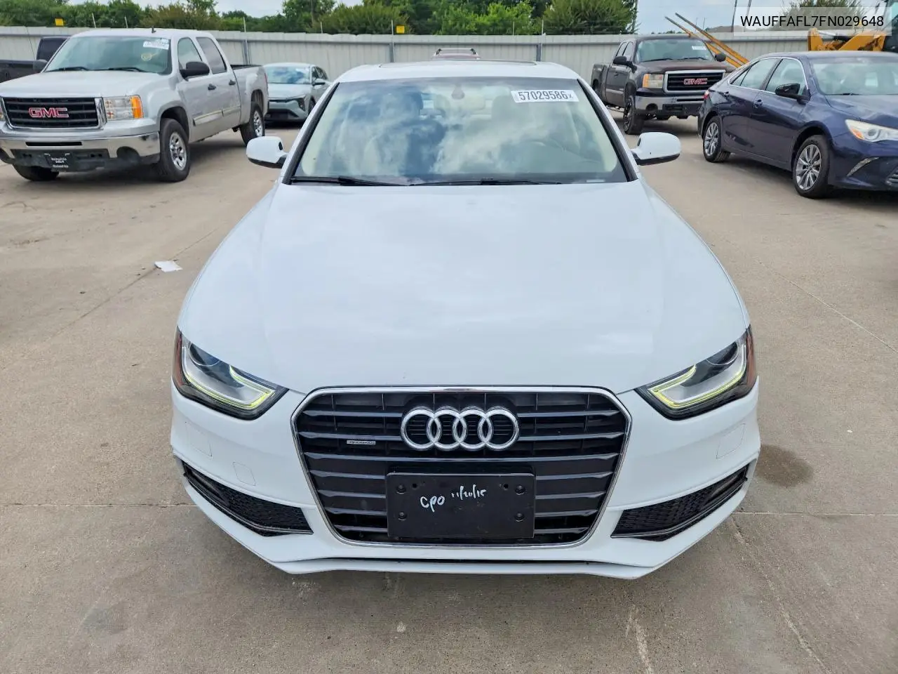 2015 Audi A4 Premium Plus VIN: WAUFFAFL7FN029648 Lot: 57029586