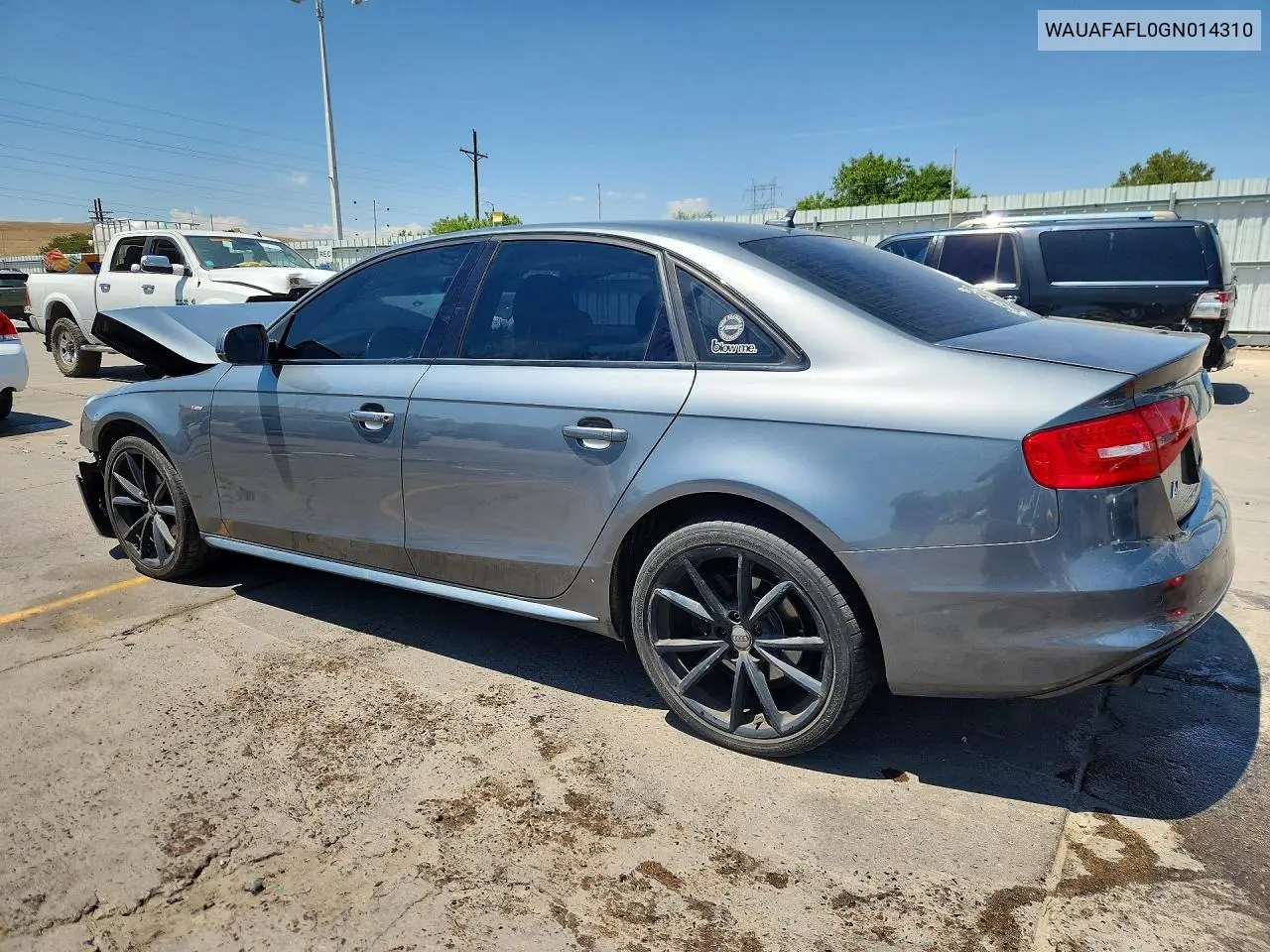 2016 Audi A4 Premium S-Line VIN: WAUAFAFL0GN014310 Lot: 62013556