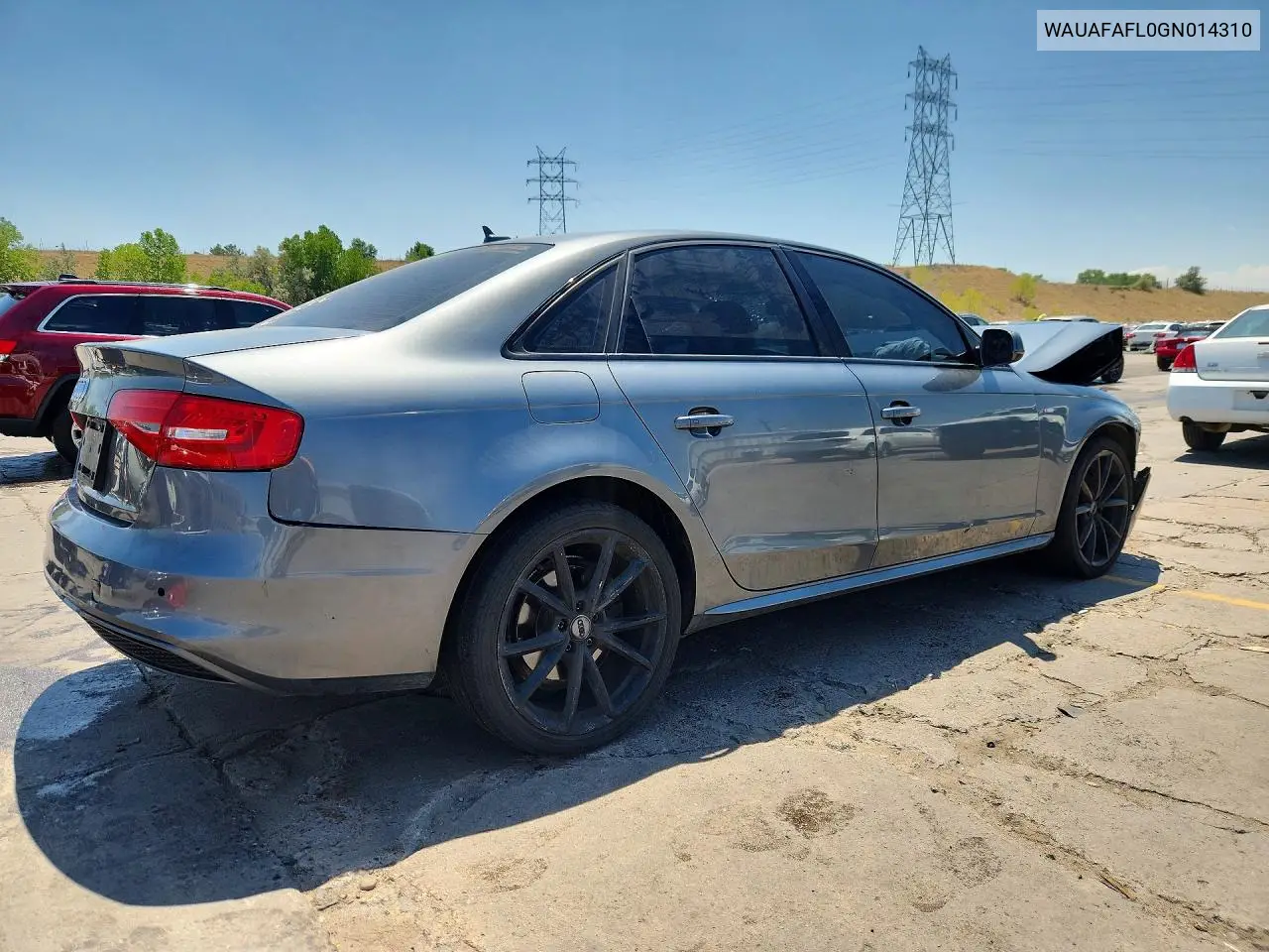 2016 Audi A4 Premium S-Line VIN: WAUAFAFL0GN014310 Lot: 62013556
