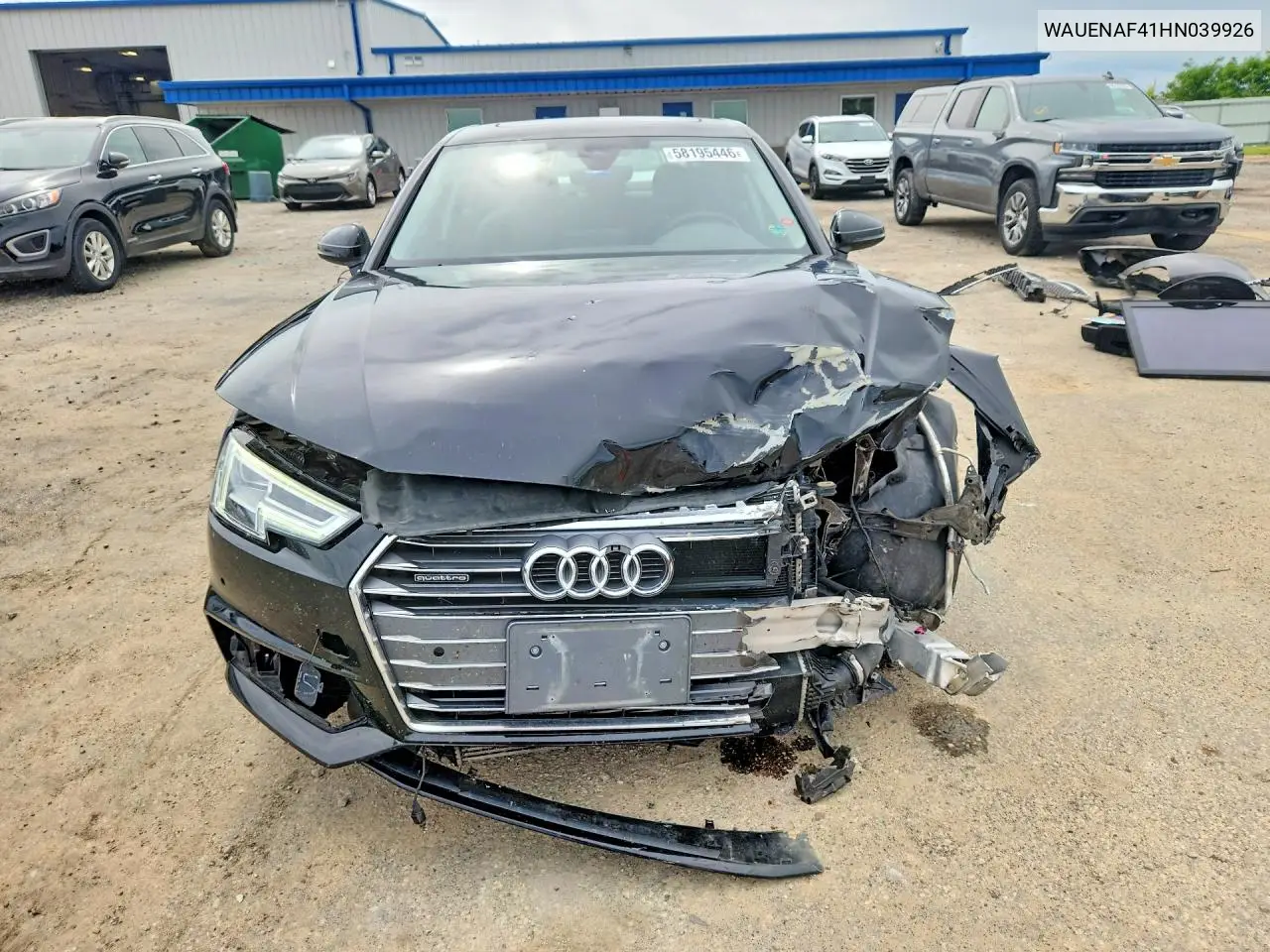 2017 Audi A4 Premium Plus VIN: WAUENAF41HN039926 Lot: 58195446