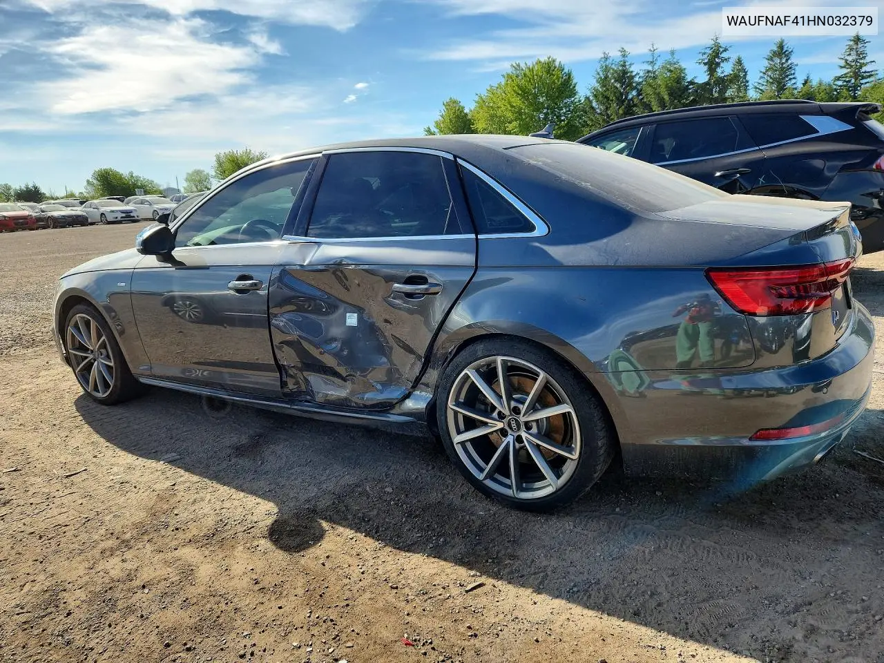 2017 Audi A4 Prestige VIN: WAUFNAF41HN032379 Lot: 58311876