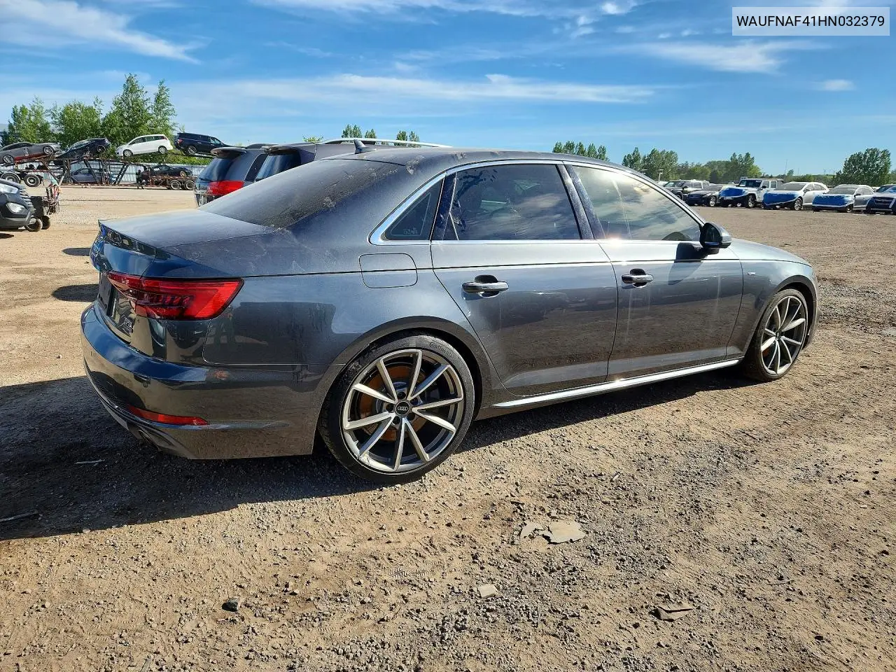 2017 Audi A4 Prestige VIN: WAUFNAF41HN032379 Lot: 58311876