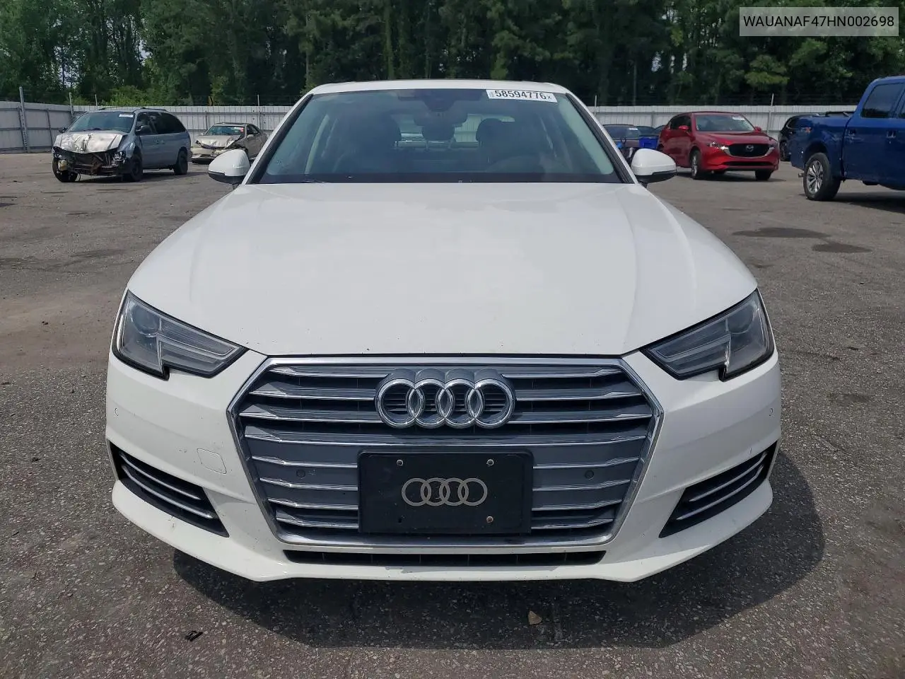 2017 Audi A4 Premium VIN: WAUANAF47HN002698 Lot: 58594776