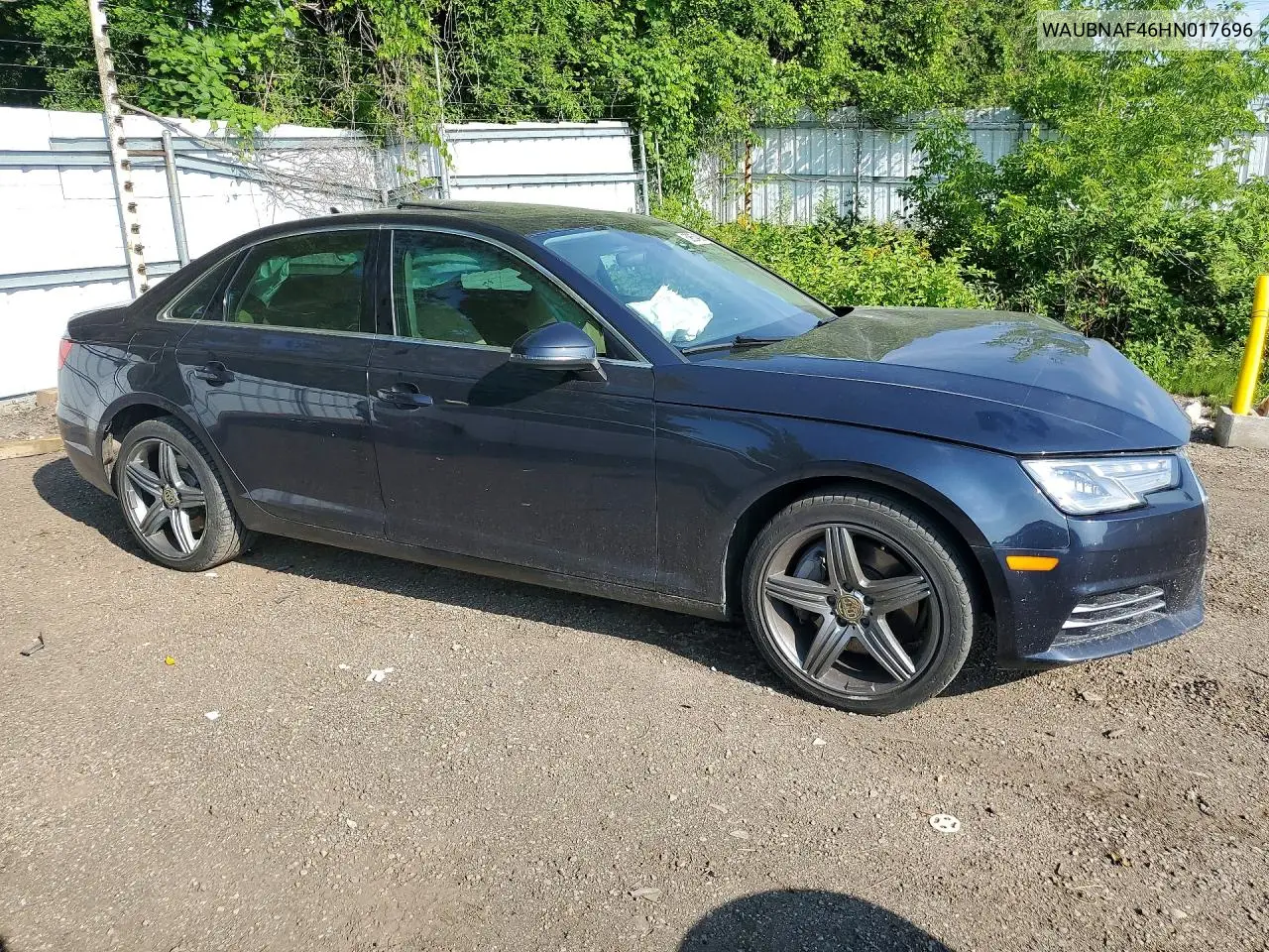 2017 Audi A4 Progressiv VIN: WAUBNAF46HN017696 Lot: 59654806