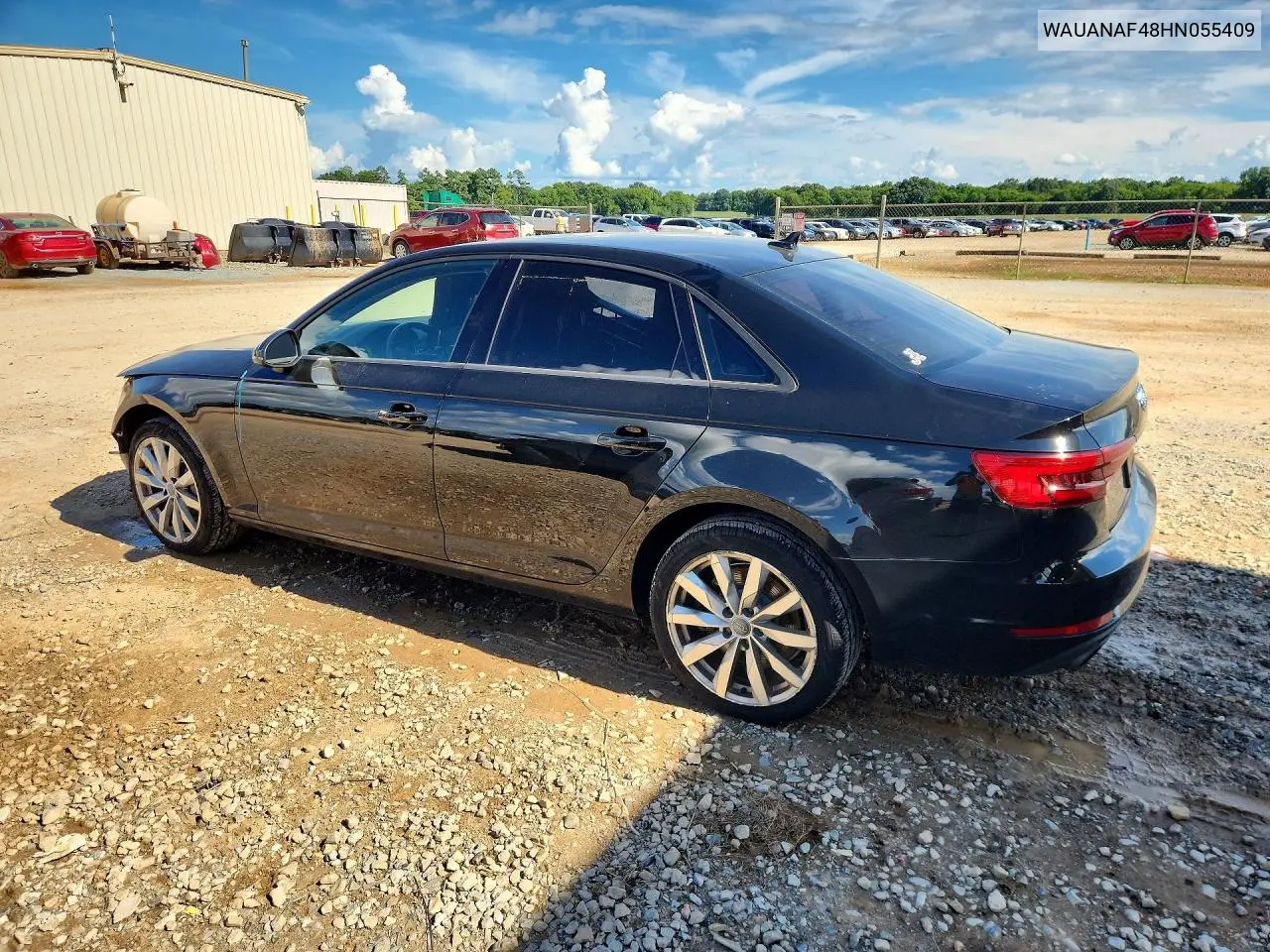 2017 Audi A4 Premium VIN: WAUANAF48HN055409 Lot: 59959226