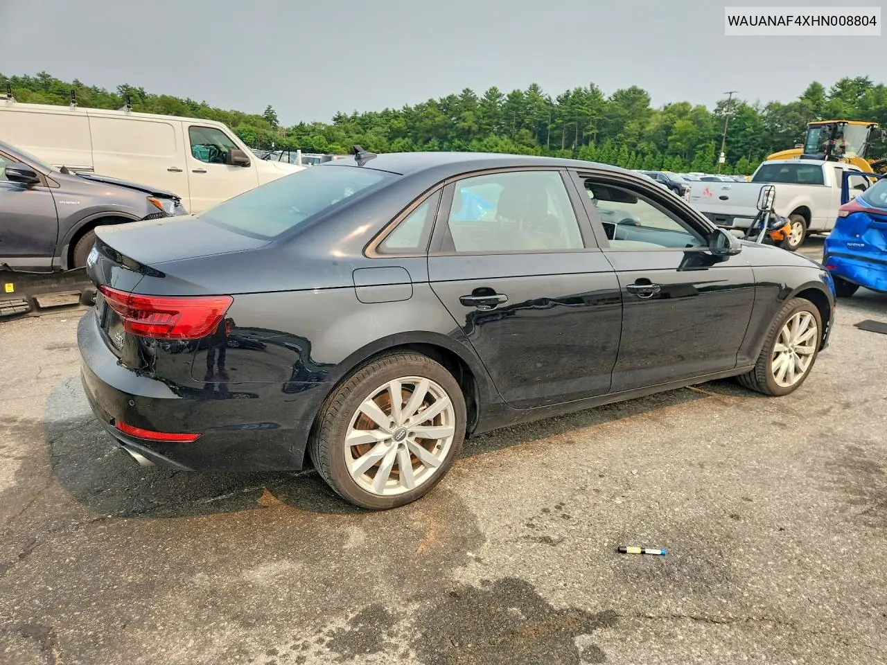 2017 Audi A4 Premium VIN: WAUANAF4XHN008804 Lot: 60825086