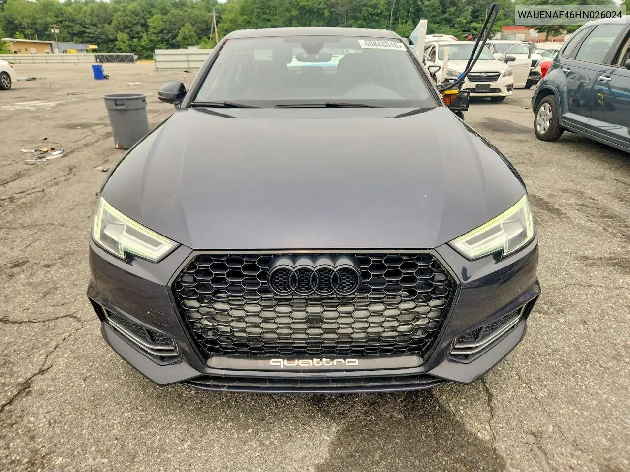 2017 Audi A4 Premium Plus VIN: WAUENAF46HN026024 Lot: 60848546