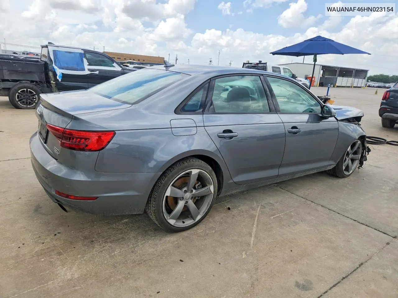 2017 Audi A4 Premium VIN: WAUANAF46HN023154 Lot: 61117066