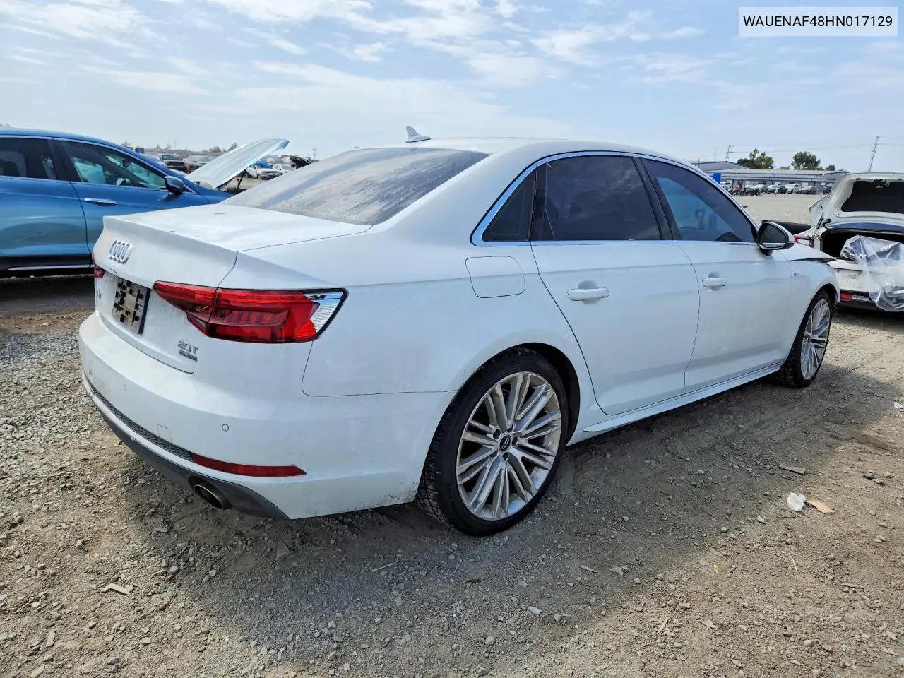 2017 Audi A4 Premium Plus VIN: WAUENAF48HN017129 Lot: 61616706