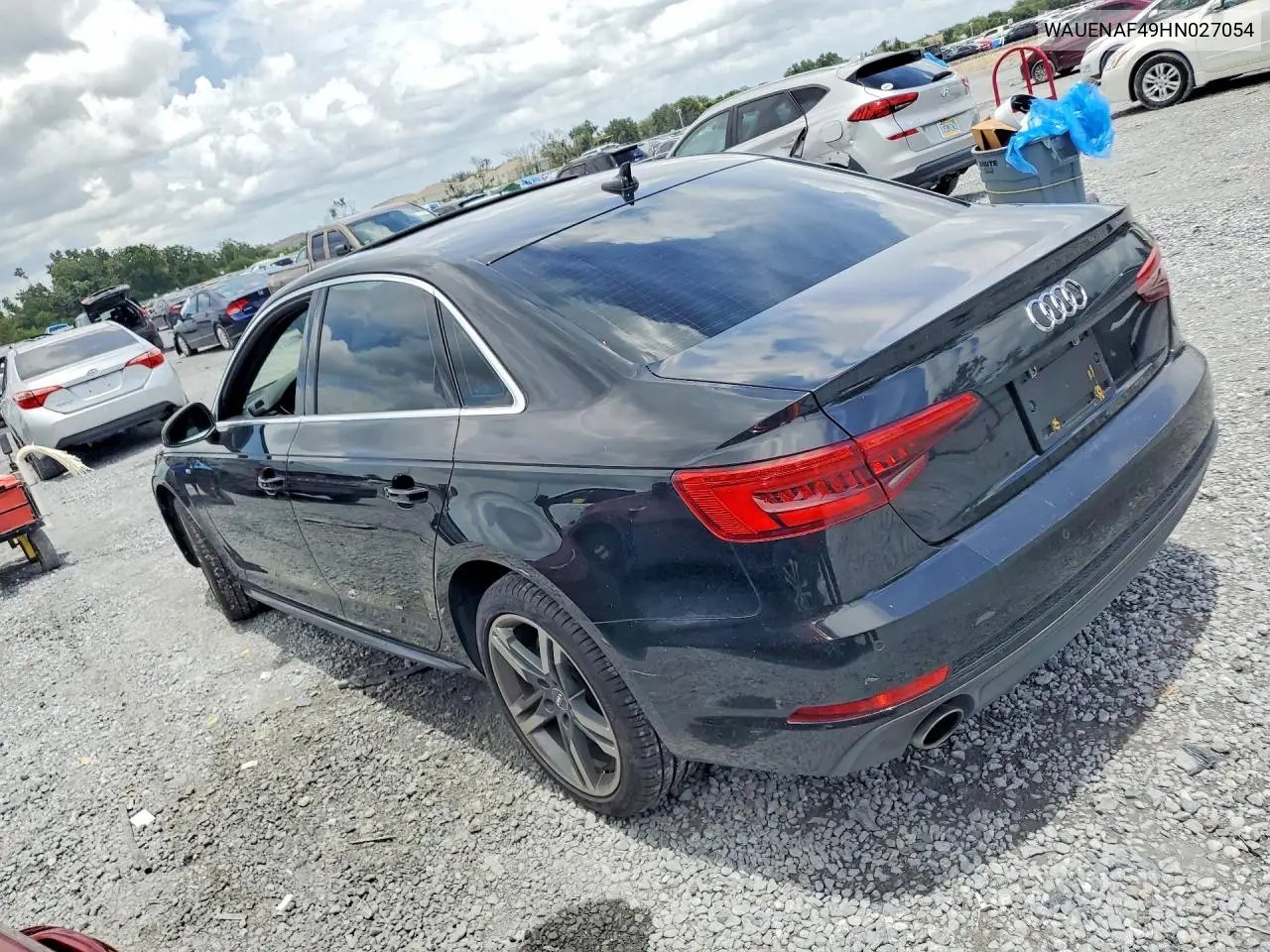 2017 Audi A4 Premium Plus VIN: WAUENAF49HN027054 Lot: 61782326
