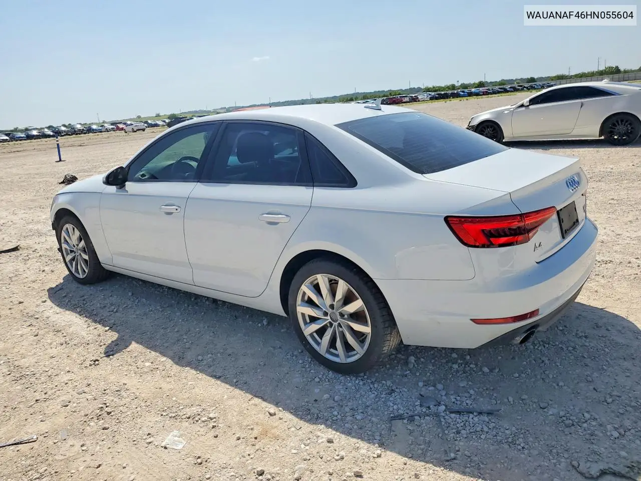 2017 Audi A4 Premium VIN: WAUANAF46HN055604 Lot: 61846686