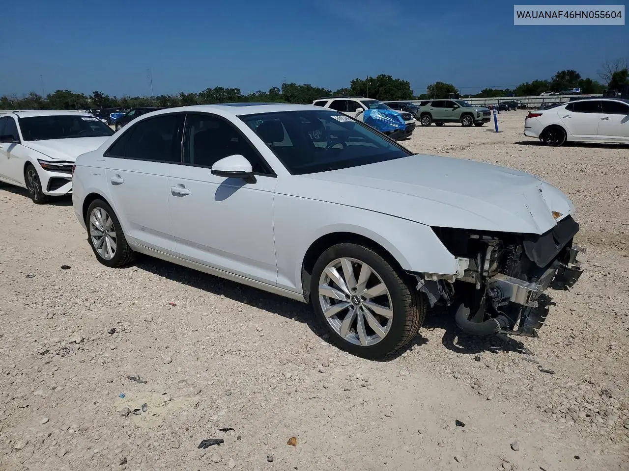 2017 Audi A4 Premium VIN: WAUANAF46HN055604 Lot: 61846686