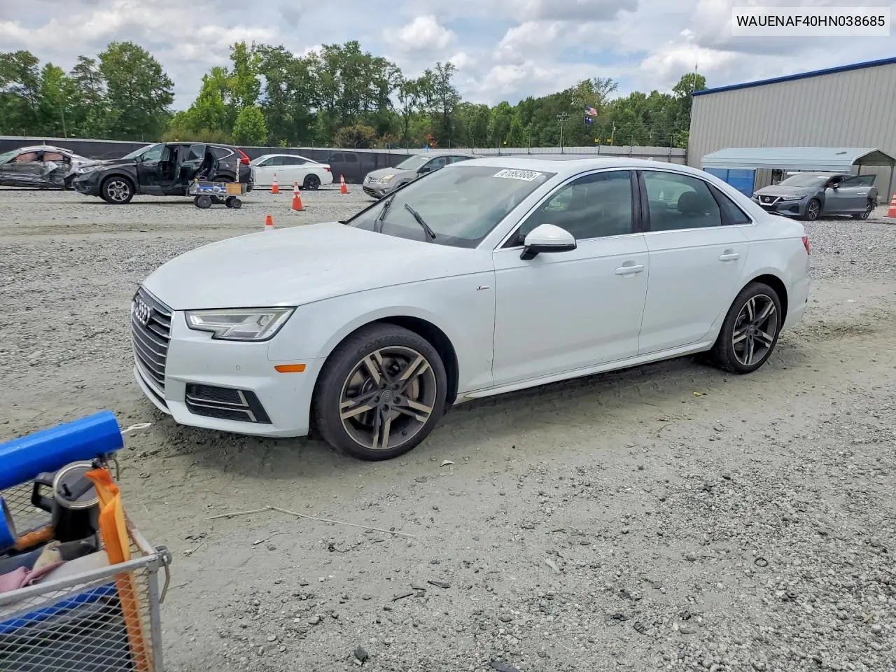 2017 Audi A4 Premium Plus VIN: WAUENAF40HN038685 Lot: 61893686