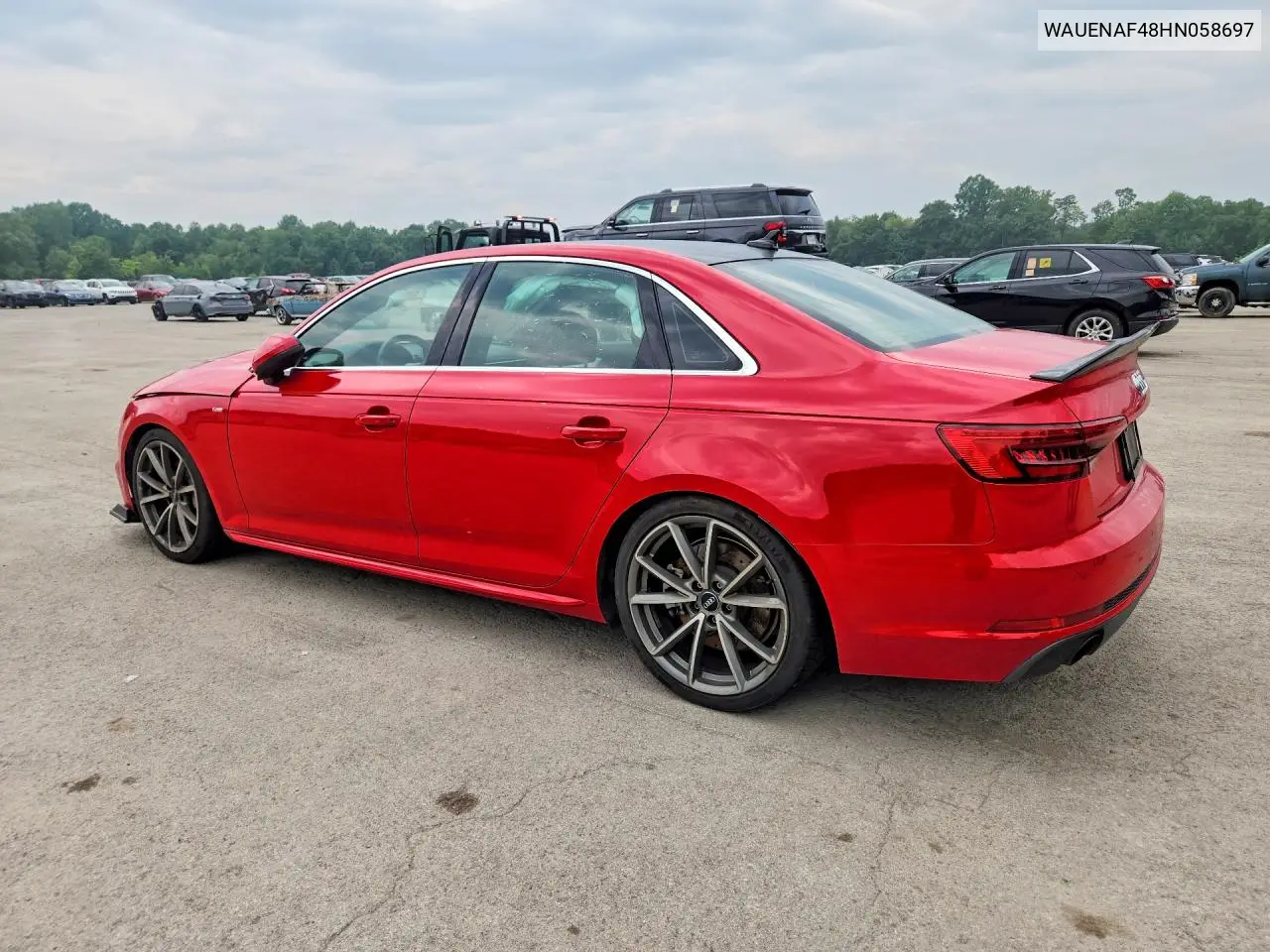 2017 Audi A4 Premium Plus VIN: WAUENAF48HN058697 Lot: 61957276