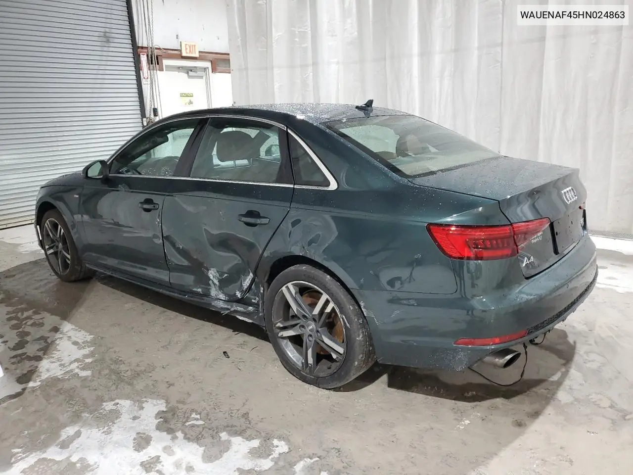 WAUENAF45HN024863 2017 Audi A4 Premium Plus