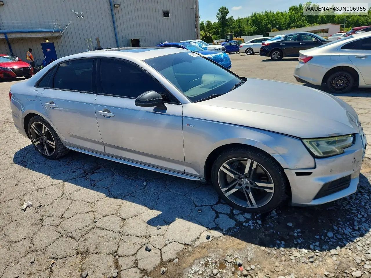 2018 Audi A4 Premium Plus VIN: WAUENAF43JN006965 Lot: 55957276