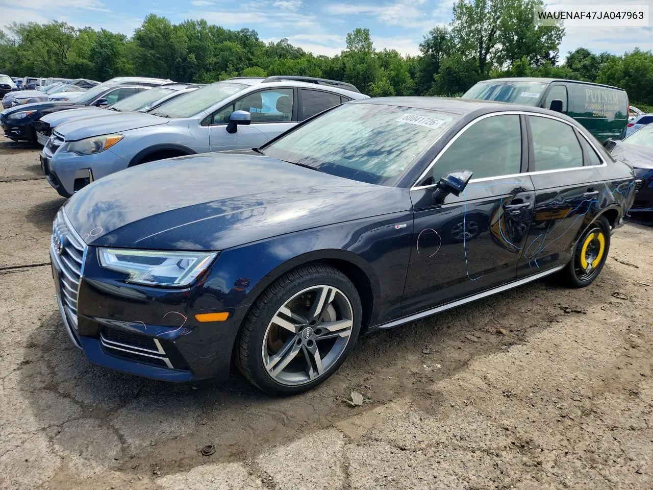2018 Audi A4 Premium Plus VIN: WAUENAF47JA047963 Lot: 60041726