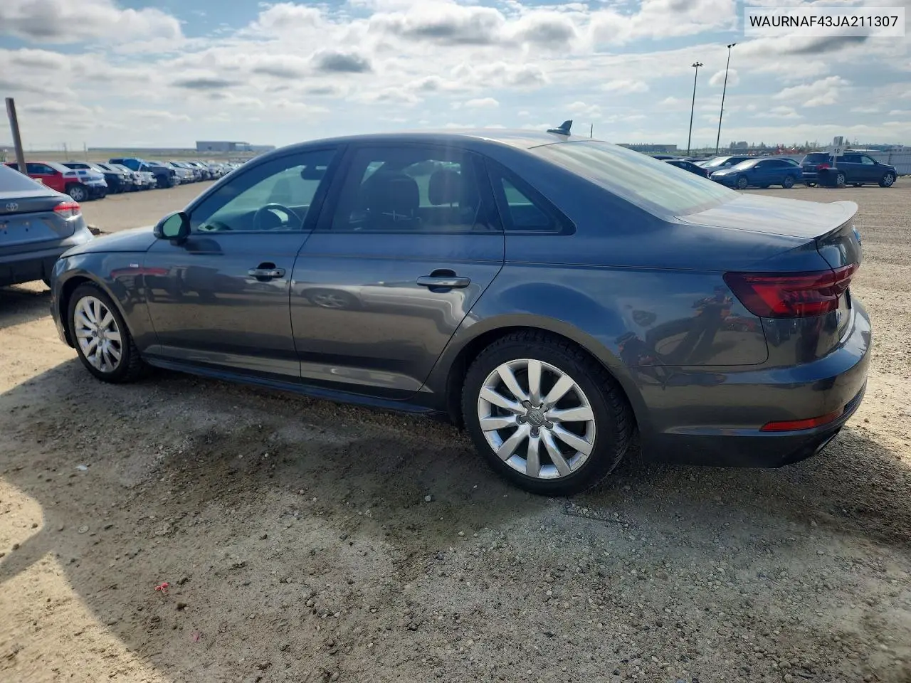 2018 Audi A4 Prestige VIN: WAURNAF43JA211307 Lot: 60566166